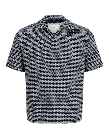 Jack & Jones Eli Jacquard Knit Polo - Navy