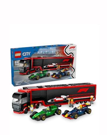 LEGO City F1 Truck with RB20 & AMR24 F1 Cars 60445