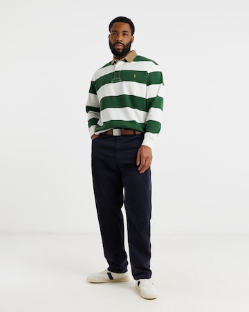 Polo Ralph Lauren Long Sleeve Stripe Rugby - Green/Cream
