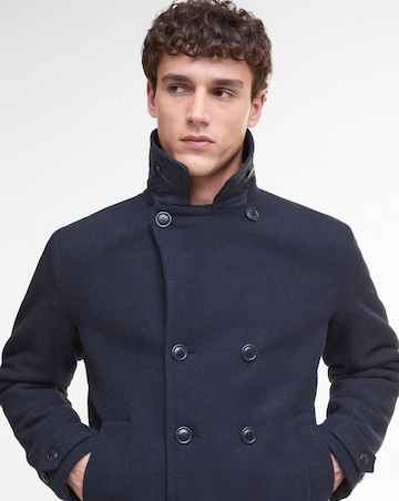 Barbour Newfield Wool Pea Coat - Navy