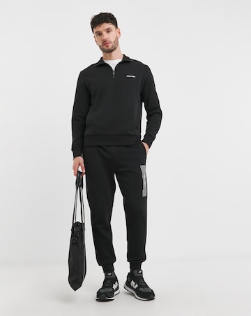 Calvin Klein Black Micro Logo 1/4 Zip Sweatshirt