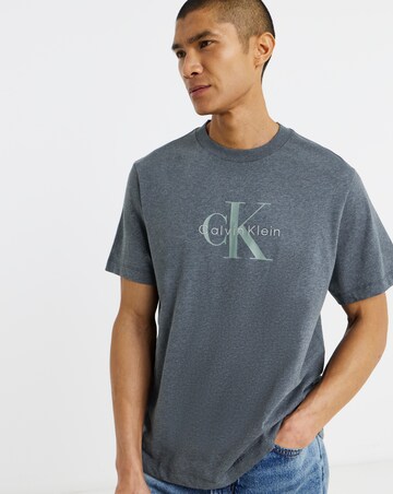 Calvin Klein Jeans Short Sleeve Monologo T-Shirt - Navy Heather