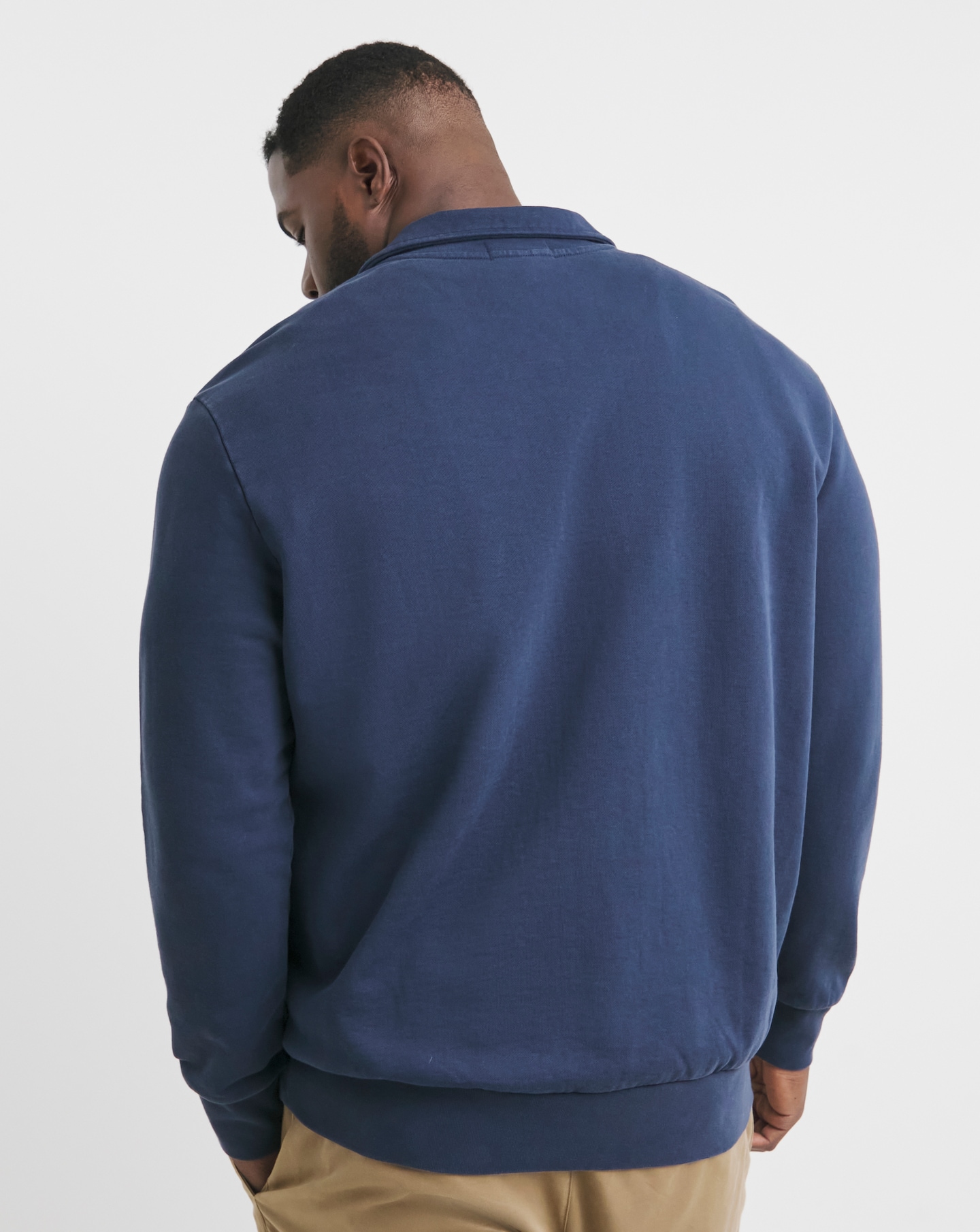 Polo Ralph Lauren Navy Button Collar Sweat | Jacamo