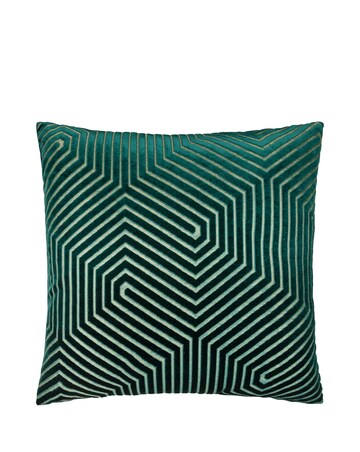 Paoletti Evoke Cut Velvet Large Cushion Cover - Emerald