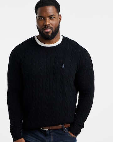 Polo Ralph Lauren Wool Cashmere Mix Cable Jumper - Black