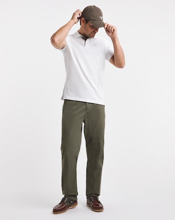 Barbour Short Sleeve Tartan Pique Polo Shirt - White