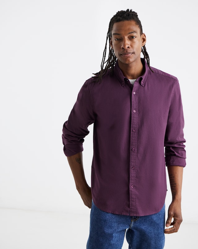purple dress shirt with jeans Men's Purple Long Sleeve Casual Shirts