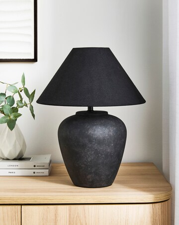 Nolan Black Ceramic Urn Table Lamp