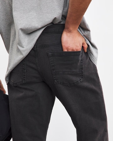 Blackwash Loose Fit Stretch Jeans