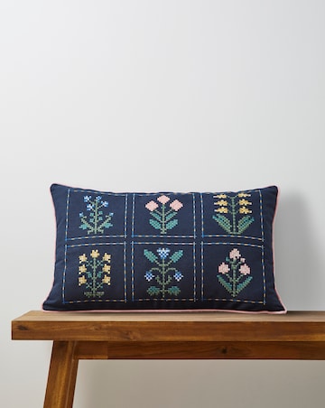 Julipa Lana Floral Embroidered Boudoir Cushion