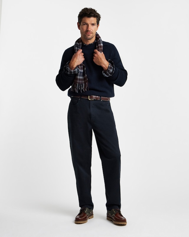 Barbour Washed Stretch Twill Regular Trouser - Navy