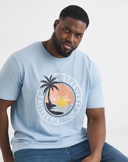 Jack &amp; Jones Palm Graphic T-Shirt - Blue