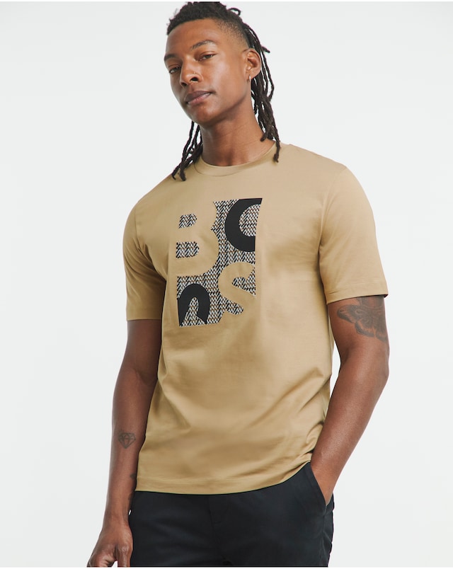 BOSS  Short Sleeve Graphic Logo T-Shirt - Camel