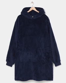 Navy Oversized Fleece Hoodie