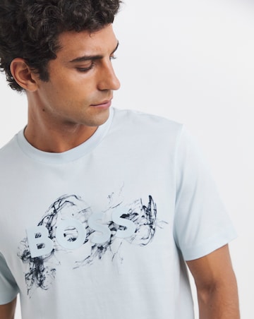 BOSS Short Sleeve Graphic Logo T-Shirt - Light Blue