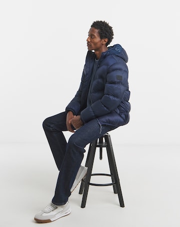 Tommy Jeans Hooded Logo Puffer - Navy