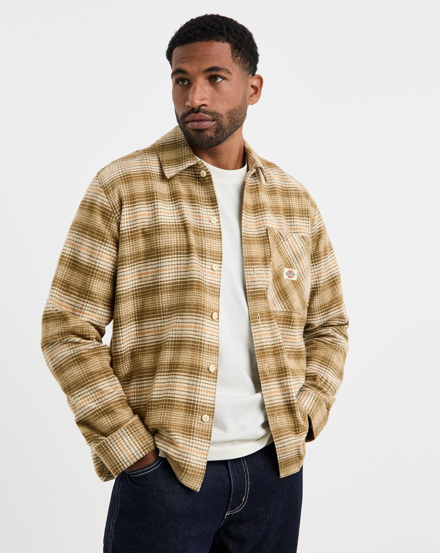 Dickies Forest Brushed Check Shirt - Light Beige | Jacamo