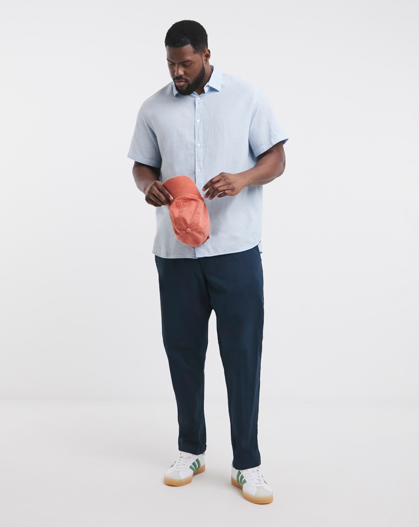 Jack & Jones Breeze Short Sleeve Linen Shirt - Blue | Jacamo