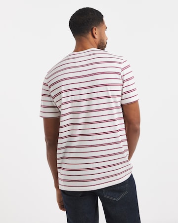 Cotton Yarn Dye Stripe Crew Neck T-Shirt Long
