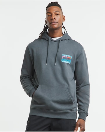 Tommy Jeans Flag Back Graphic Hoodie - Washed Black