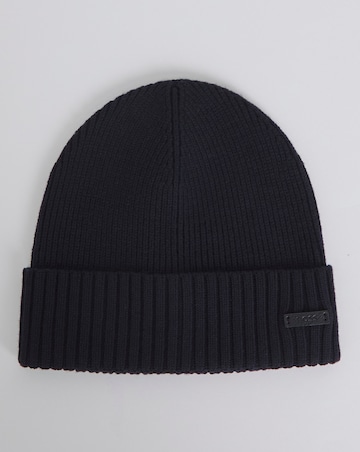 BOSS Dark Blue Logo Knitted Hat