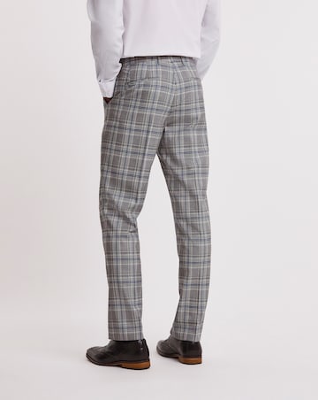 Grey Check Regular Fit Suit Trouser