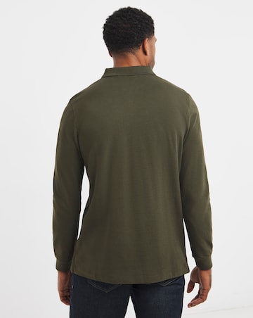 Pure Cotton Long Sleeve Pique Polo Long