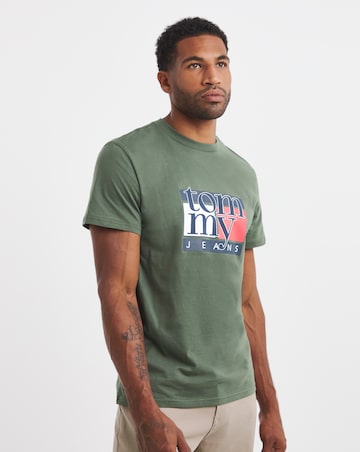Tommy Jeans Short Sleeve Slim Flag T-Shirt - Green