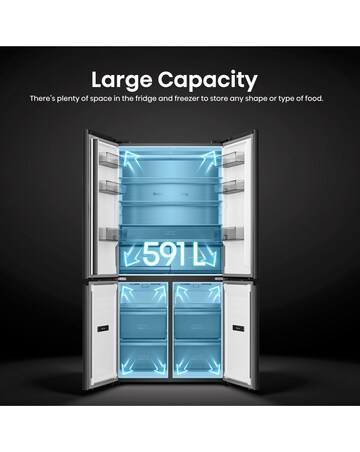 Hisense KitchenFit RQ768N4GBE Multi-Door Fridge Freezer - Black