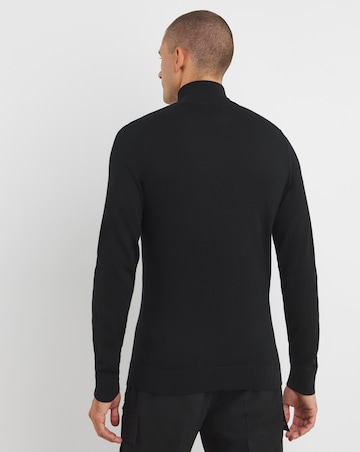 Calvin Klein Merino Quarter Zip Black Jumper