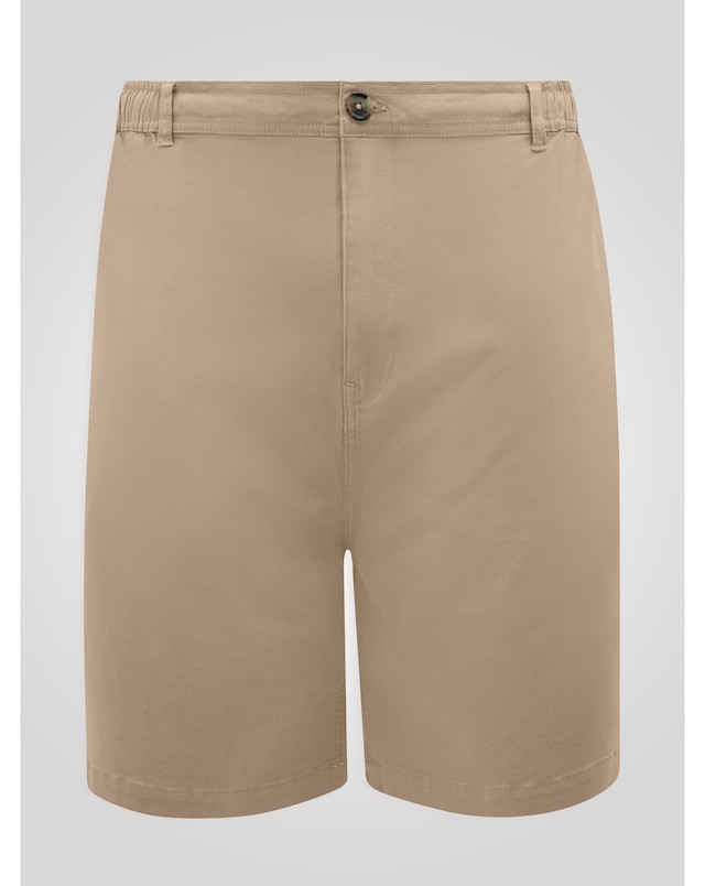D555 Spencer Sand Full Elastic Waist Stretch Shorts With Drawcord