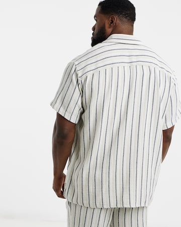 Jack & Jones Coba Stripe Resort Shirt - Natural