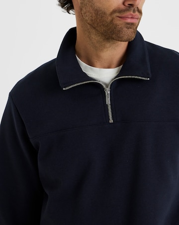 Folio Interlock 1/4 Zip Sweatshirt-Navy