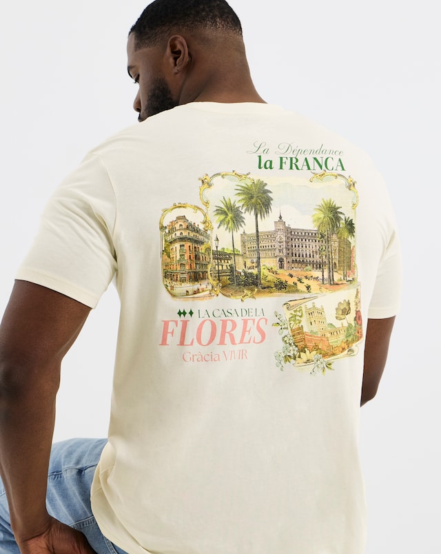 Jack & Jones French Casa Back Graphic T-Shirt - Cream