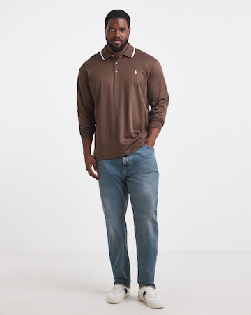 Polo Ralph Lauren Long Sleeve Tipped Soft Cotton Polo - Brown