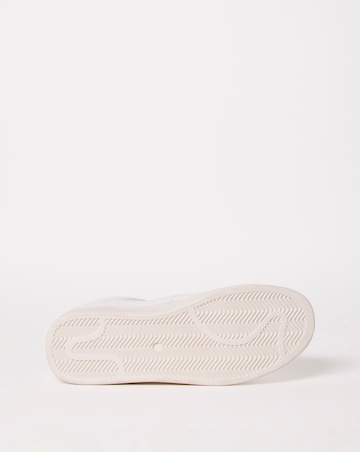 White Perforated Lace Up Trainer Wide Fit