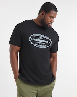 Jack &amp; Jones York Logo T-Shirt - Black