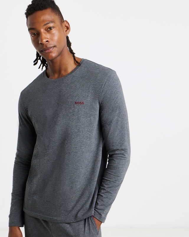 BOSS Mix & Match Long Sleeve Lounge T-Shirt - Charcoal