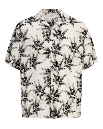 Jack & Jones Jeff Printed Resort Shirt -Cream/Black