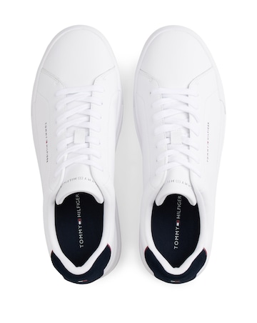 Tommy Hilfiger Court Leather Trainer - White/Navy