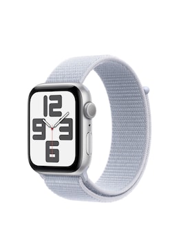 Apple Watch SE GPS 44mm Silver Aluminium Case with Blue Cloud Sport Loop