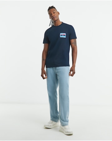 Tommj Jeans Short Sleeve Dna Flag T-Shirt - Navy
