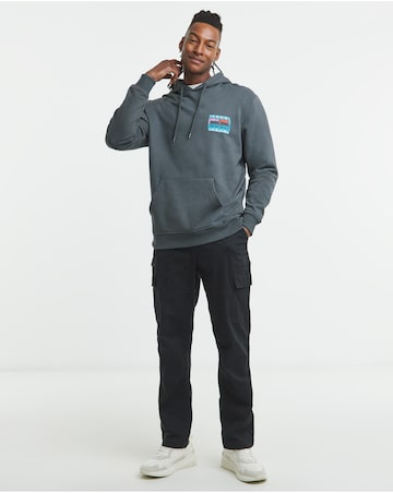 Tommy Jeans Flag Back Graphic Hoodie - Washed Black