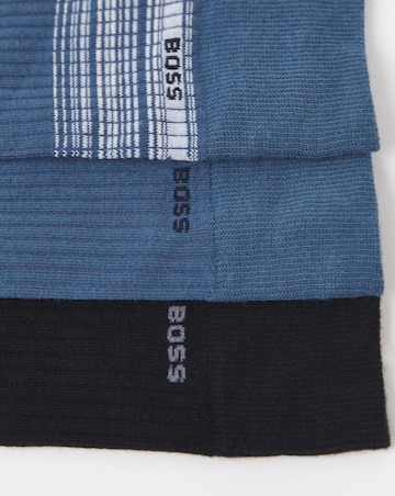 BOSS 3 Pack Rib Stripe Socks - Blue