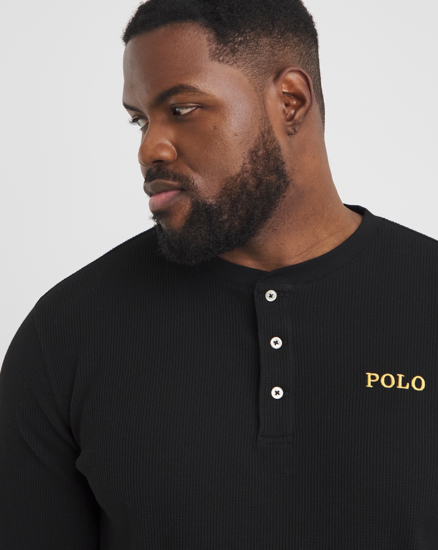 トップス Ralph Lauren The Skinny Polo M Polo Ralph Lauren Black Waffle Long Sleeve Mix & Match Lounge Top
