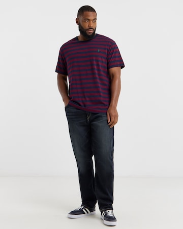 Polo Ralph Lauren Short Sleeve Stripe T-Shirt - Wine/Navy