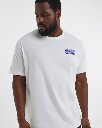 Jack & Jones Handyman Hank Back Graphic T-Shirt - White