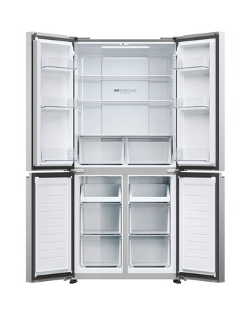 Haier Cube 83 HCR3818ENMG Total No Frost American Fridge Freezer - Silver