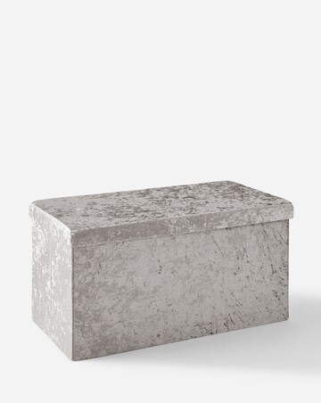 Crushed Velvet Foldable Storage Ottoman