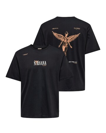 Only & Sons Nirvana Back Graphic T-Shirt - Black